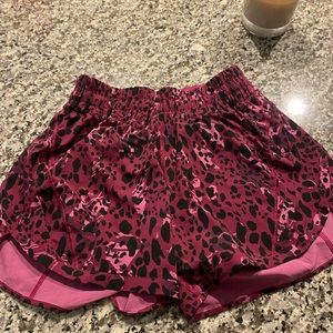 Lululemon pink cheetah tracker shorts